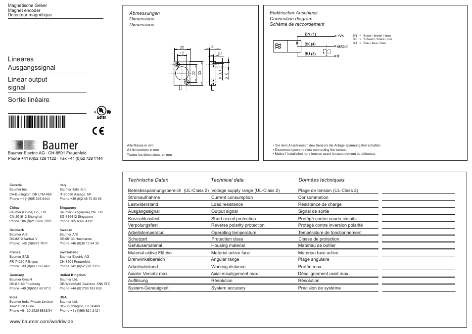 Baumer MDFM 20I9424/A270 User Manual | 2 pages