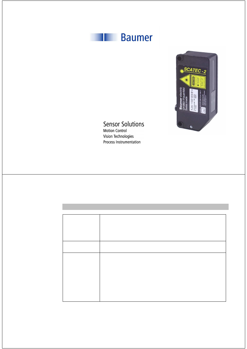 Baumer BA Scatec2 User Manual | 18 pages