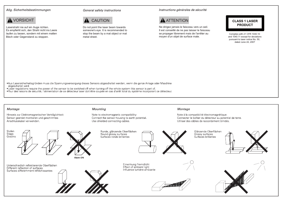 Vorsicht caution attention | Baumer OADM 13U7760/S35A User Manual | Page 2 / 6