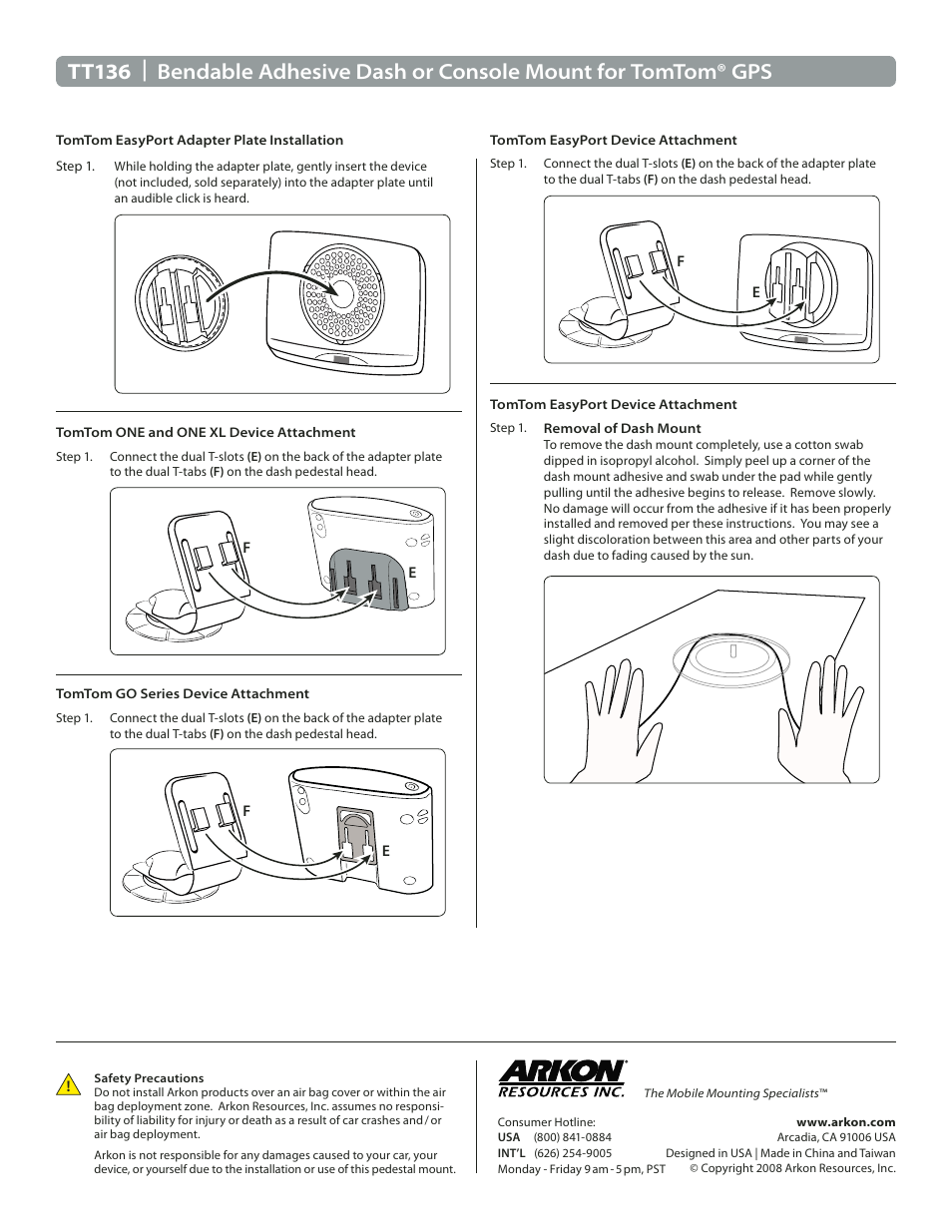 Arkon TT136 User Manual | Page 2 / 2