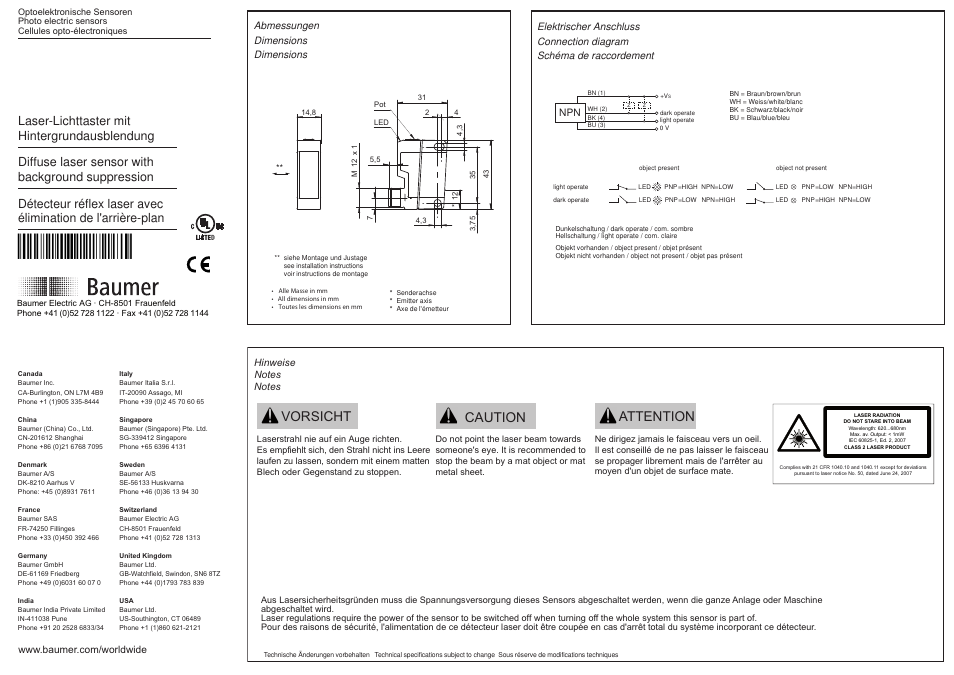 Baumer OHDK 14N5101/S14 User Manual | 2 pages