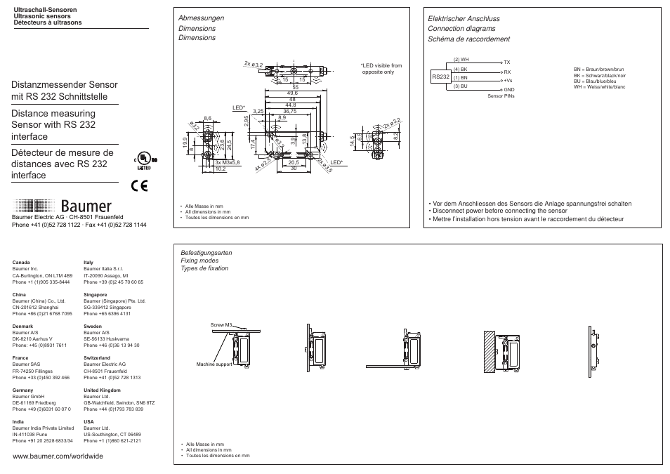 Baumer UNCK 09T9114 User Manual | 2 pages