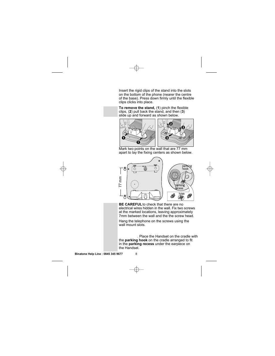 Desk/wall mounting continued | Binatone 2300 User Manual | Page 10 / 35