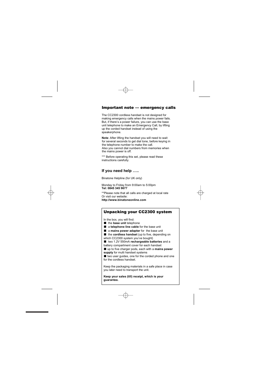 Binatone 2300 User Manual | Page 2 / 35
