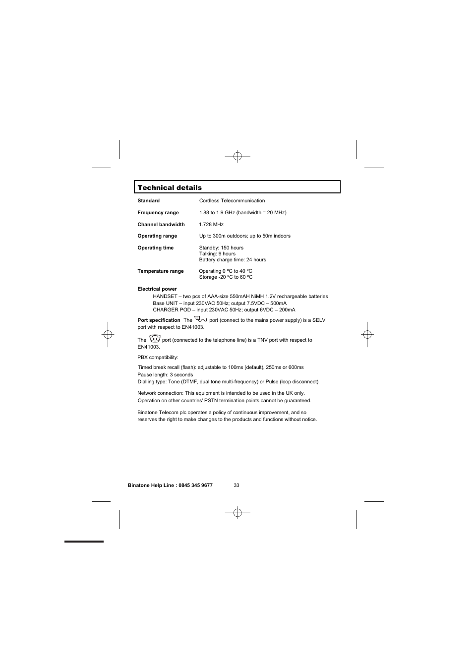 Binatone 2300 User Manual | Page 35 / 35