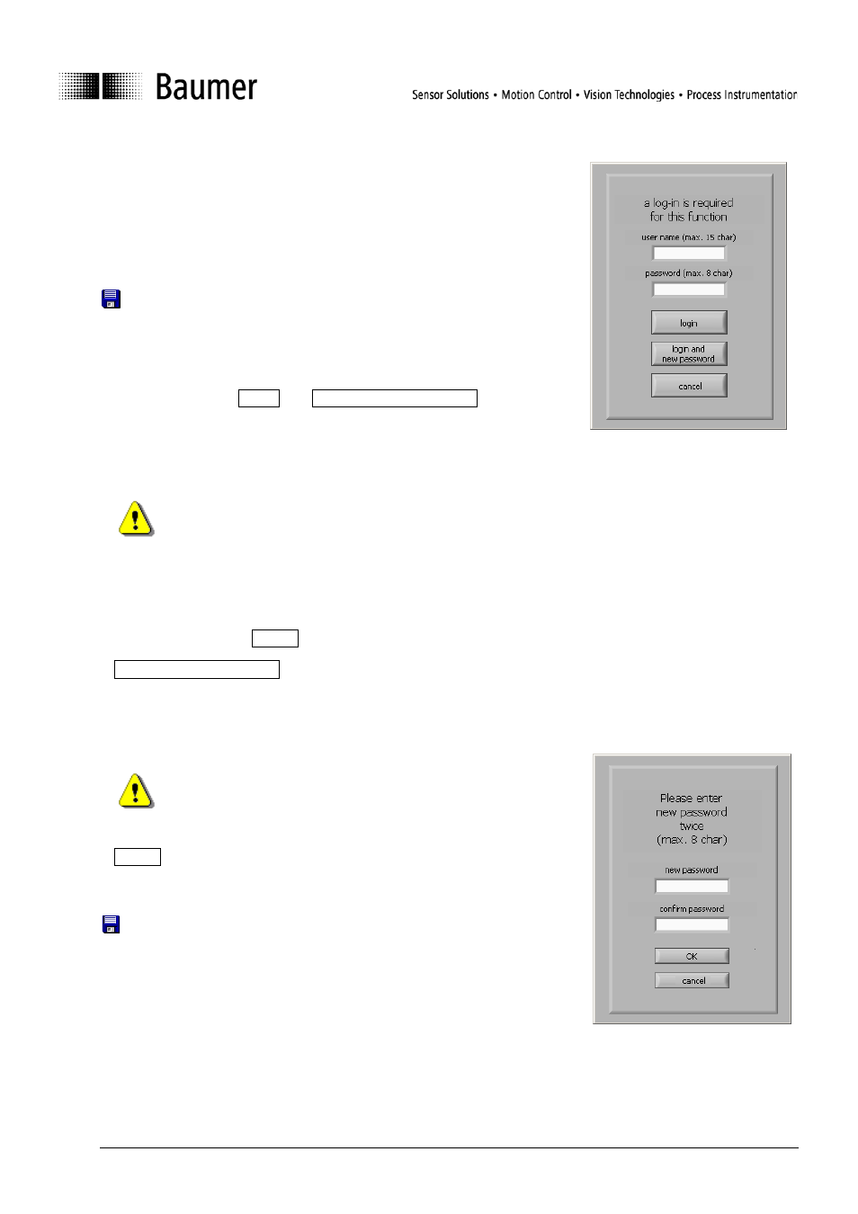 7 log-in, Log-in | Baumer Speed switches DSL User Manual | Page 17 / 22