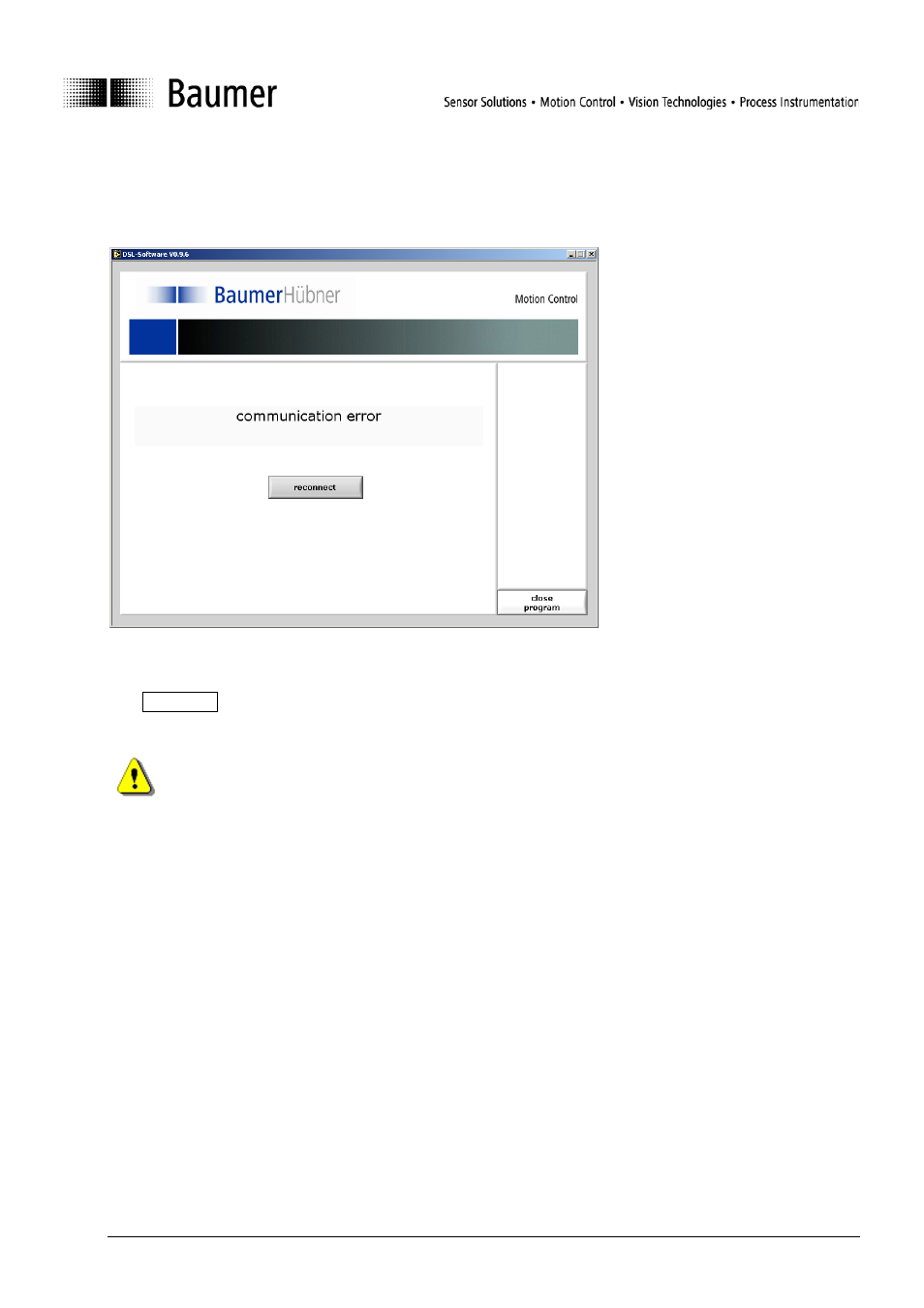 8 communication error, Communication error | Baumer Speed switches DSL User Manual | Page 18 / 22