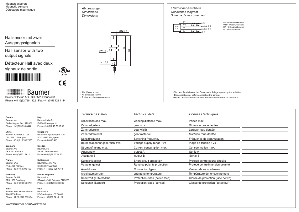 Baumer MHRM 12G2501 User Manual | 2 pages