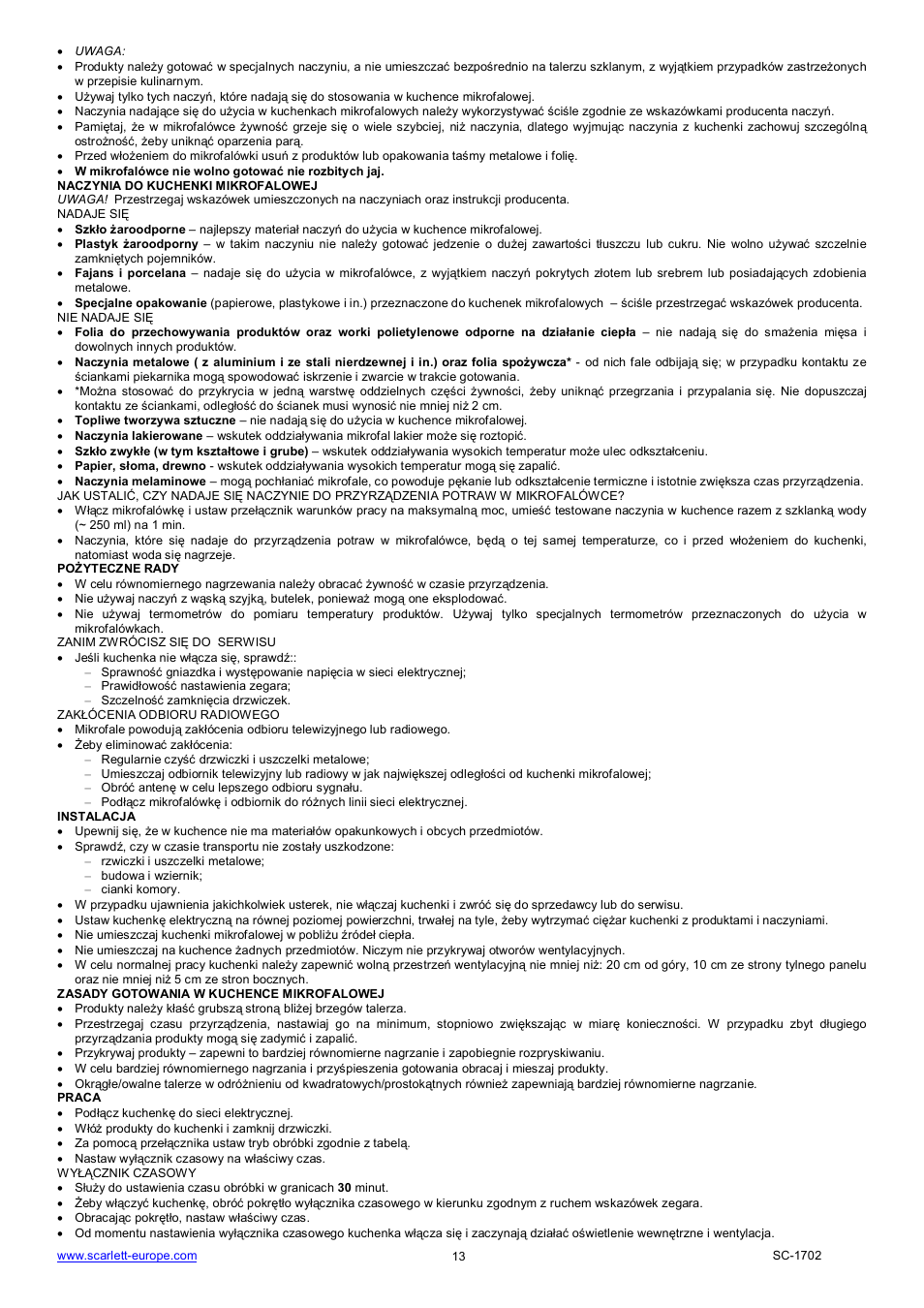 Scarlett SC-1702 User Manual | Page 13 / 35