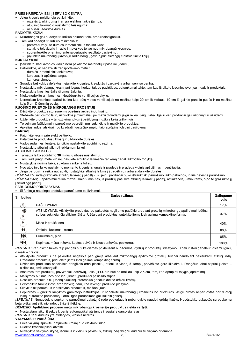 Scarlett SC-1702 User Manual | Page 26 / 35