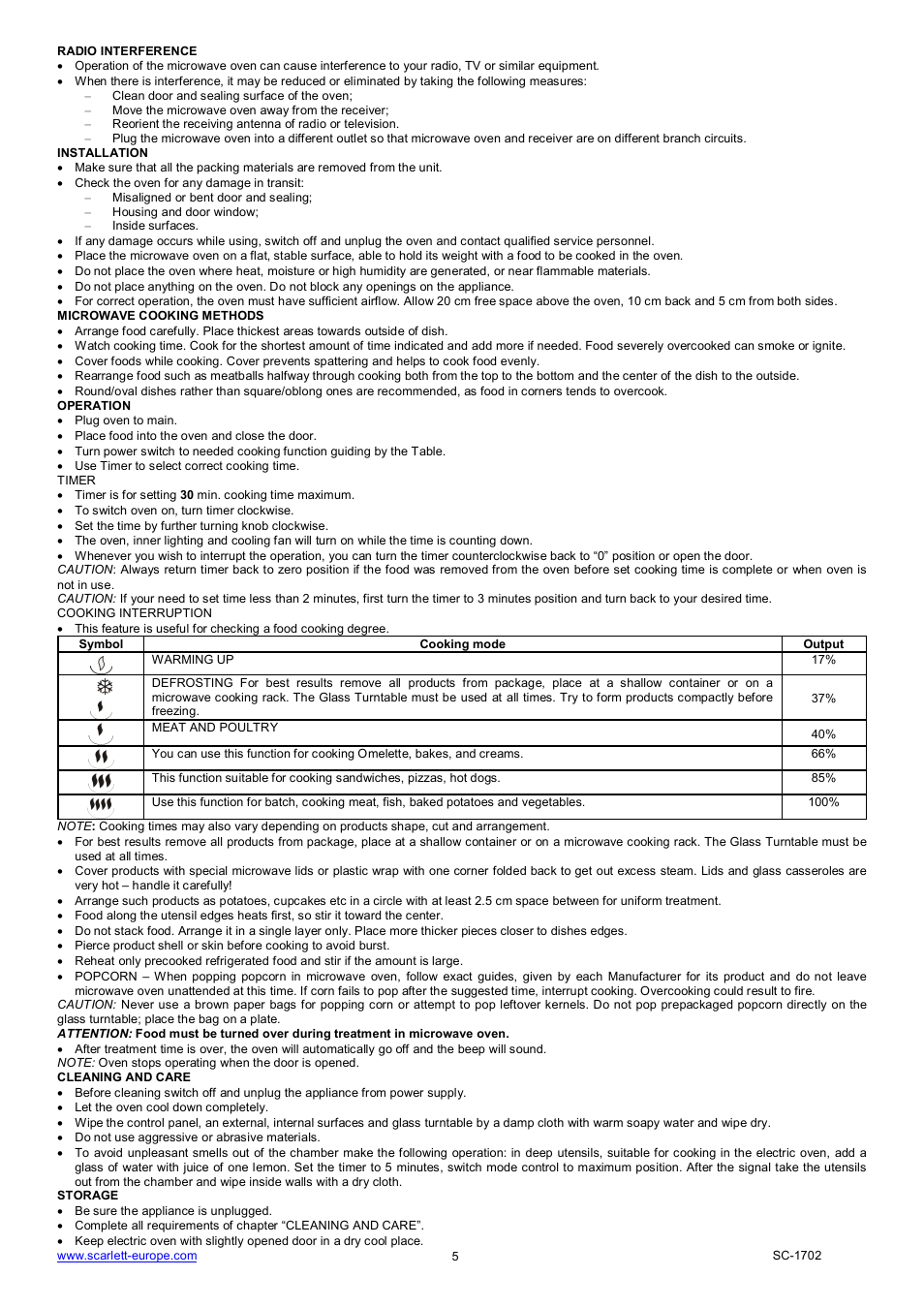 Scarlett SC-1702 User Manual | Page 5 / 35