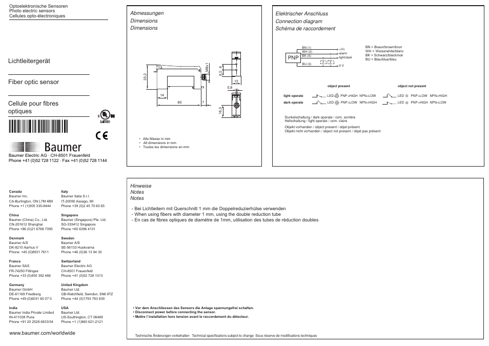 Baumer FVDK 12P6501/S35A User Manual | 2 pages