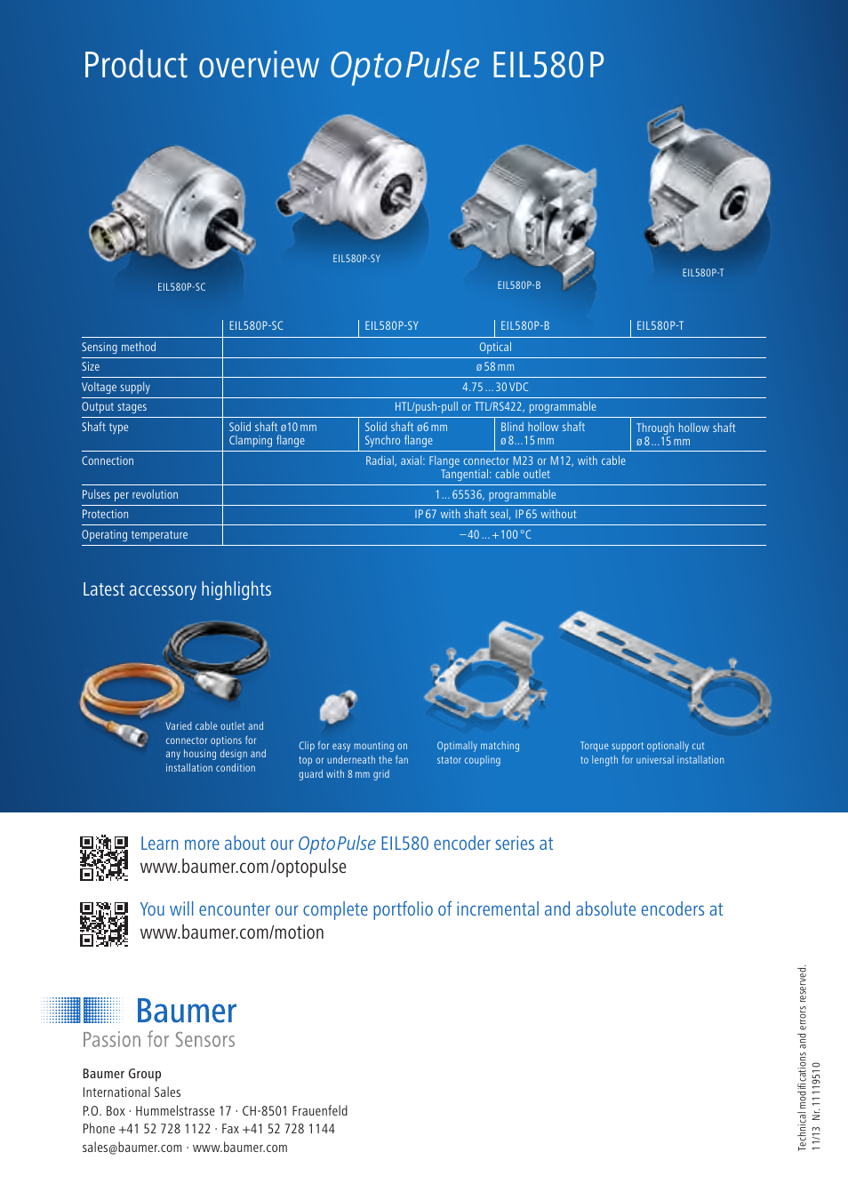 Product overview optopulse eil580p, Latest accessory highlights | Baumer EIL580P User Manual | Page 4 / 4