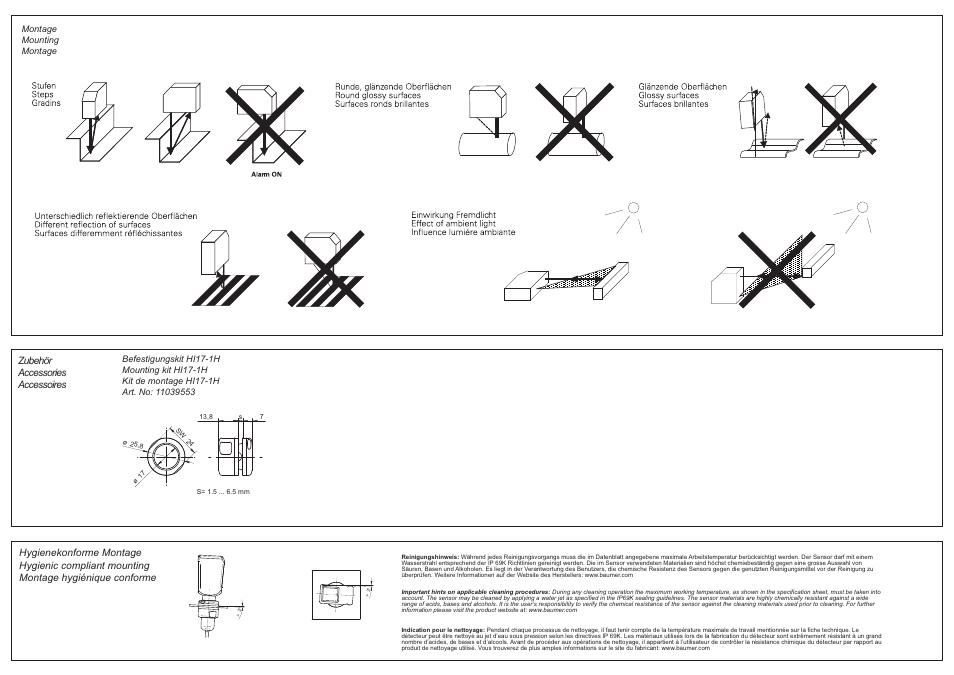 Zubehör accessories accessoires | Baumer FADH 14U4470/IO User Manual | Page 2 / 2