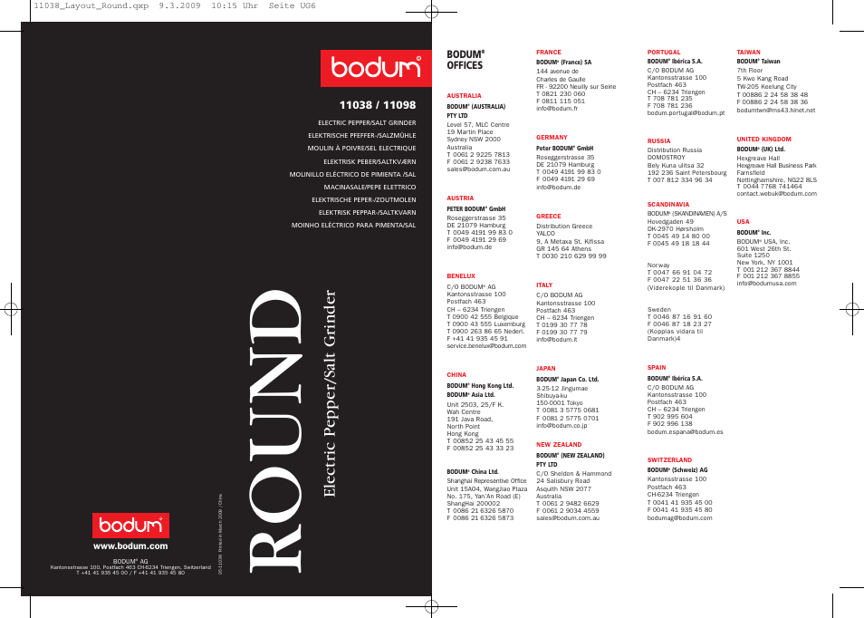 Bodum 11038 User Manual | 11 pages