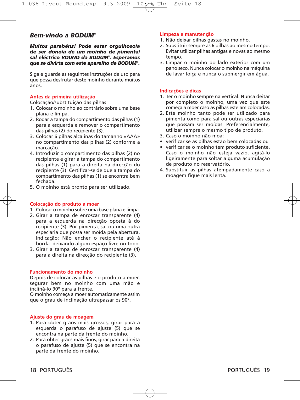 Bem-vindo a bodum | Bodum 11038 User Manual | Page 11 / 11