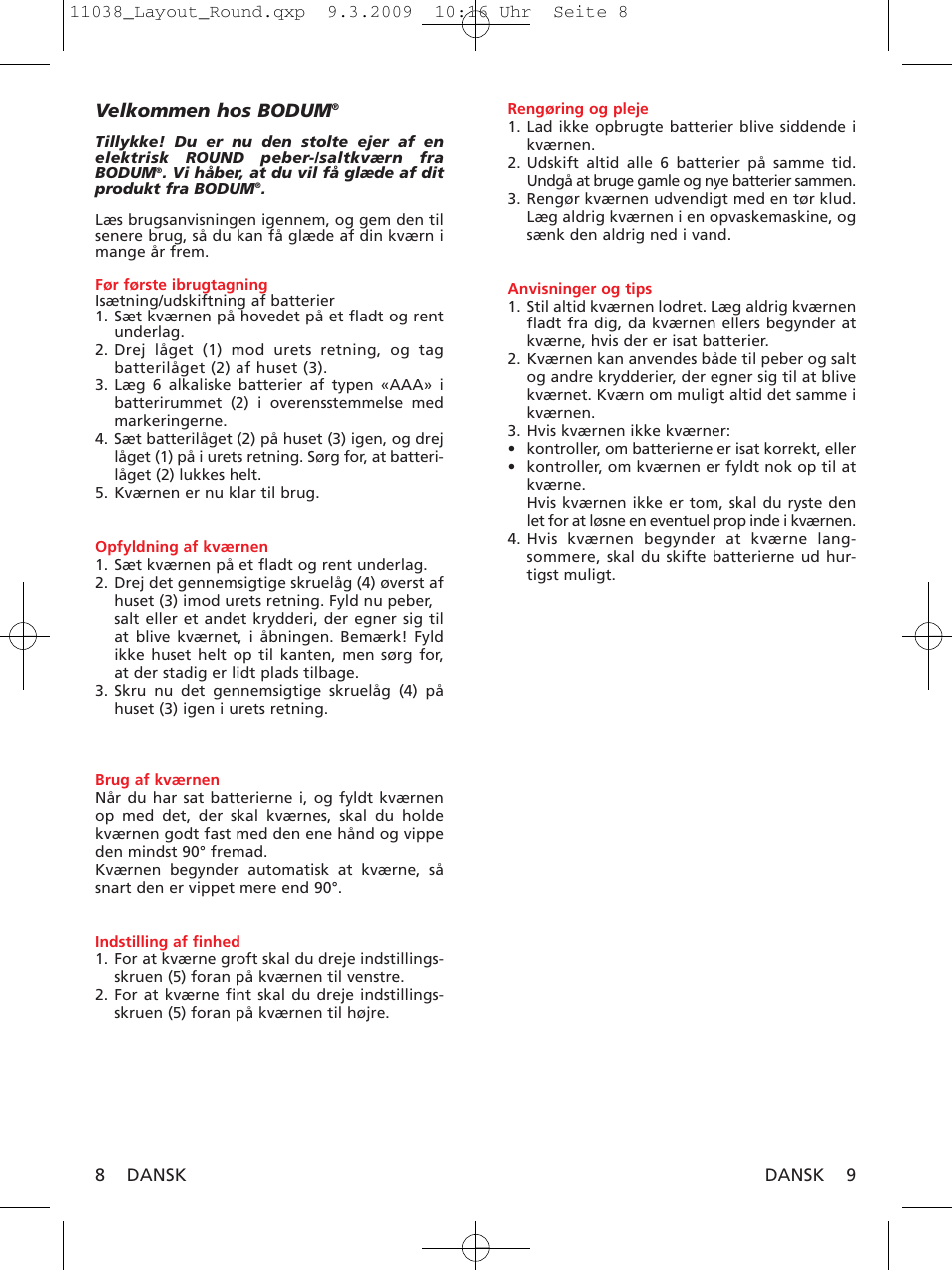 Velkommen hos bodum | Bodum 11038 User Manual | Page 6 / 11