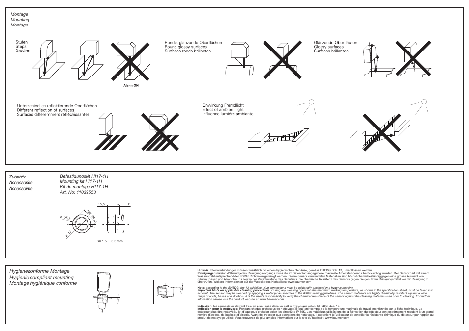 Zubehör accessories accessoires | Baumer FADH 14I4470/KS34A/IO User Manual | Page 2 / 2
