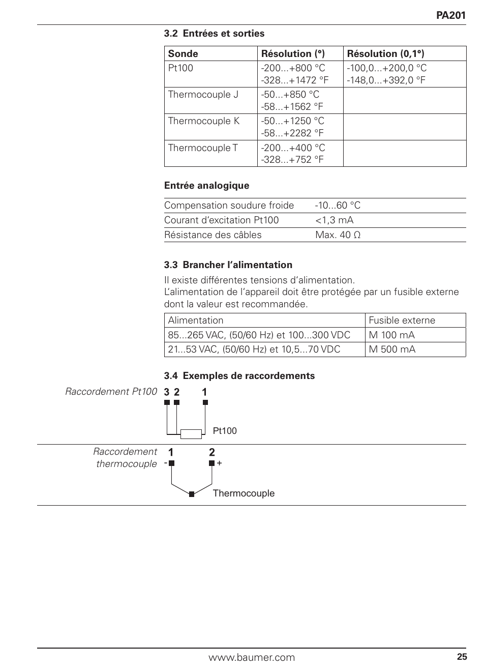 Baumer PA201 User Manual | Page 25 / 29