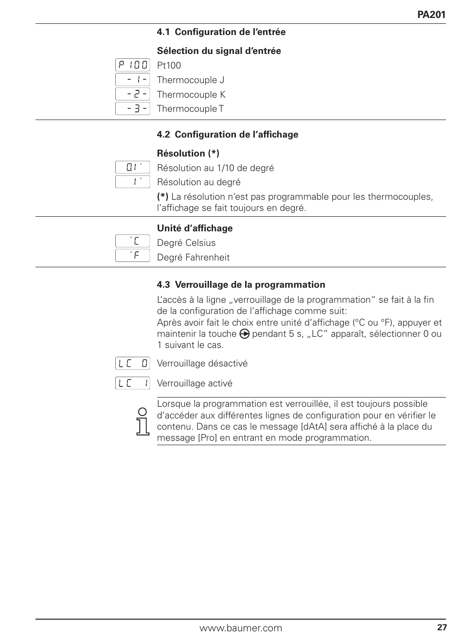 Baumer PA201 User Manual | Page 27 / 29