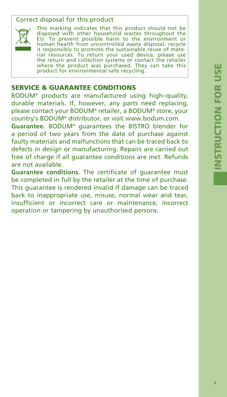 Bodum Bistro 11303 User Manual | Page 10 / 96