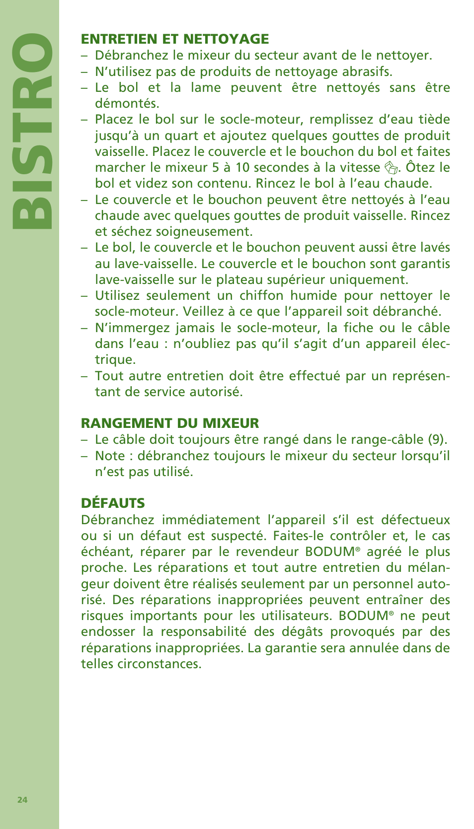 Bis tro | Bodum Bistro 11303 User Manual | Page 25 / 96