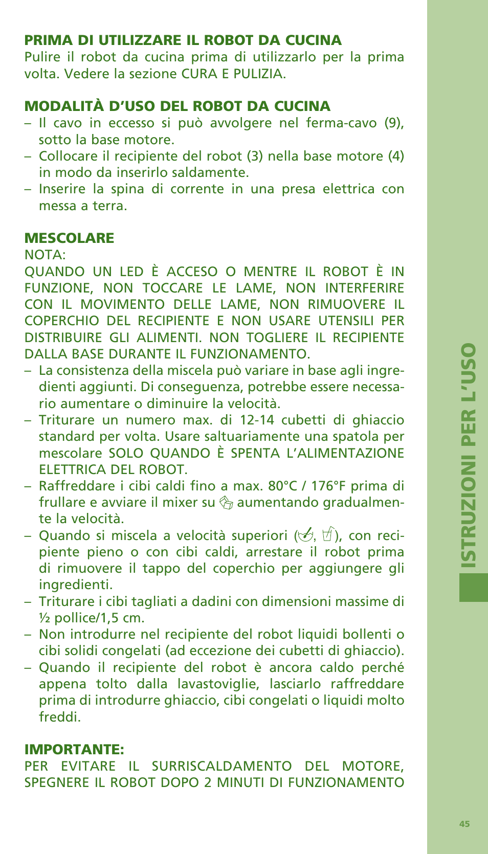 Is tr u zioni per l ’us o | Bodum Bistro 11303 User Manual | Page 46 / 96