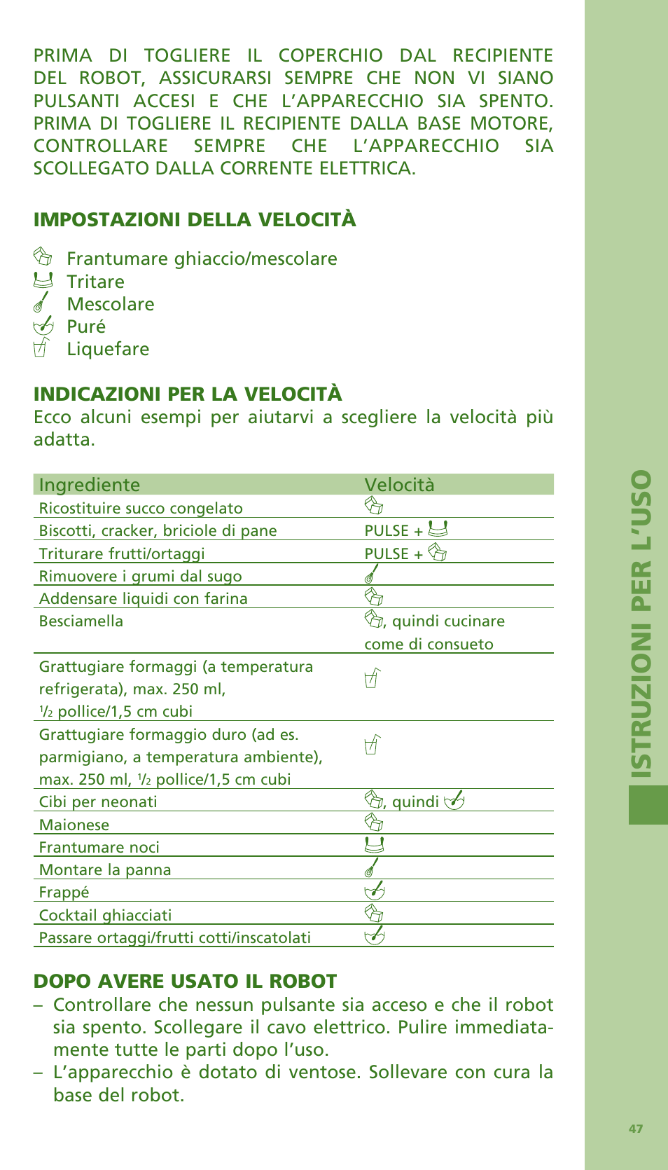 Is tr u zioni per l ’us o | Bodum Bistro 11303 User Manual | Page 48 / 96