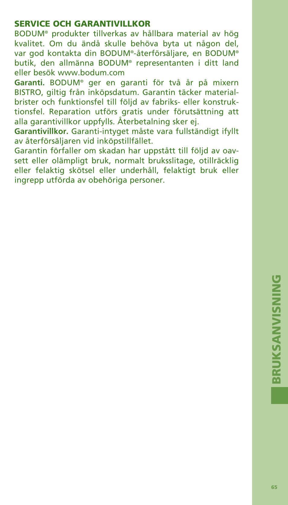 Bodum Bistro 11303 User Manual | Page 66 / 96