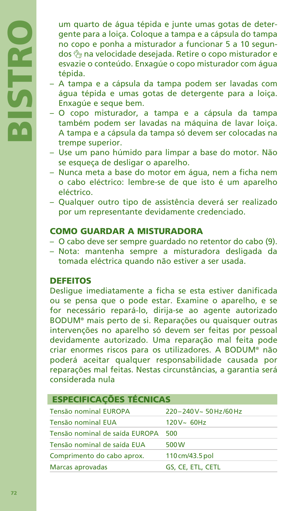Bis tro | Bodum Bistro 11303 User Manual | Page 73 / 96