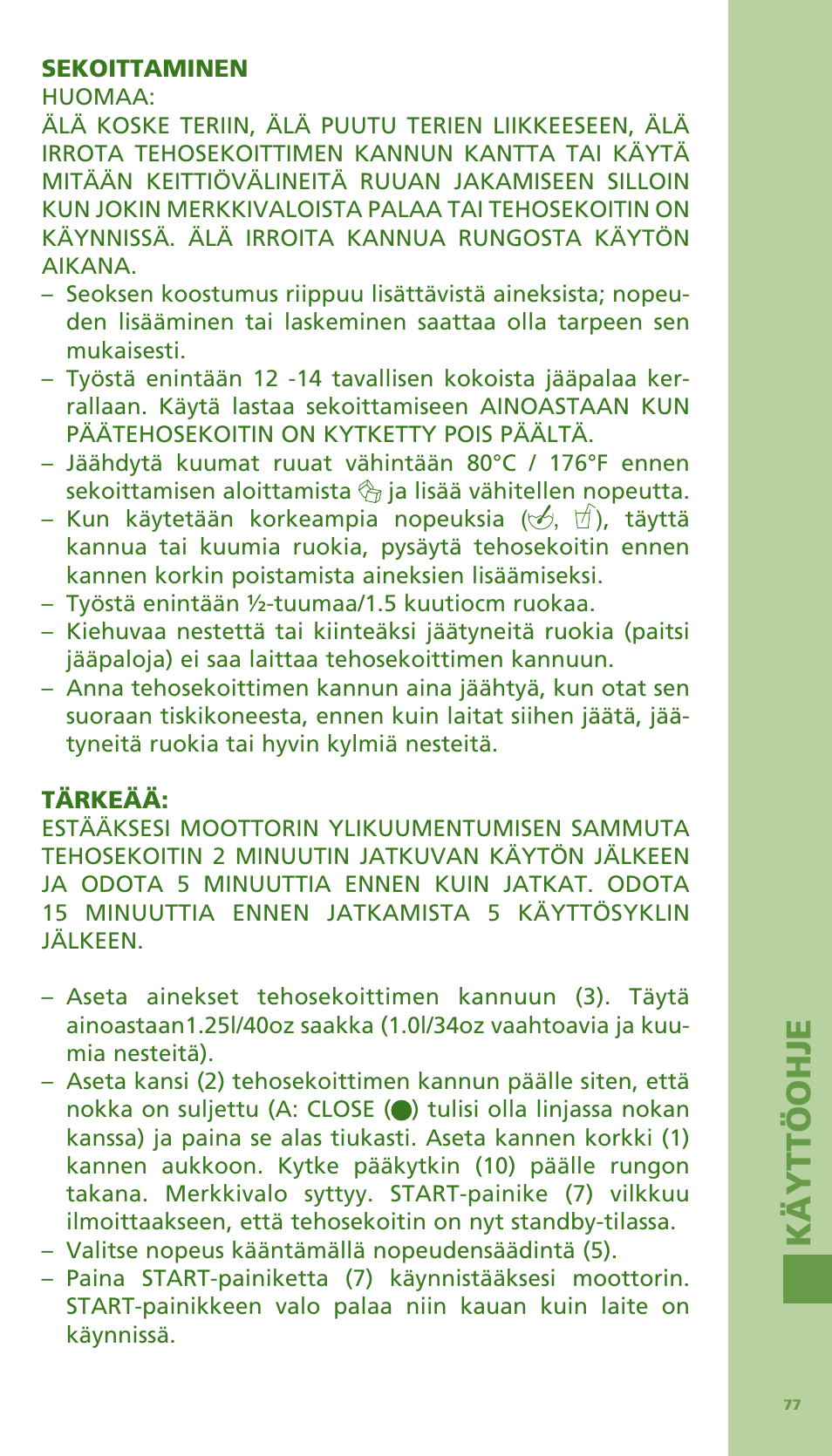 Kä yttöoh je | Bodum Bistro 11303 User Manual | Page 78 / 96