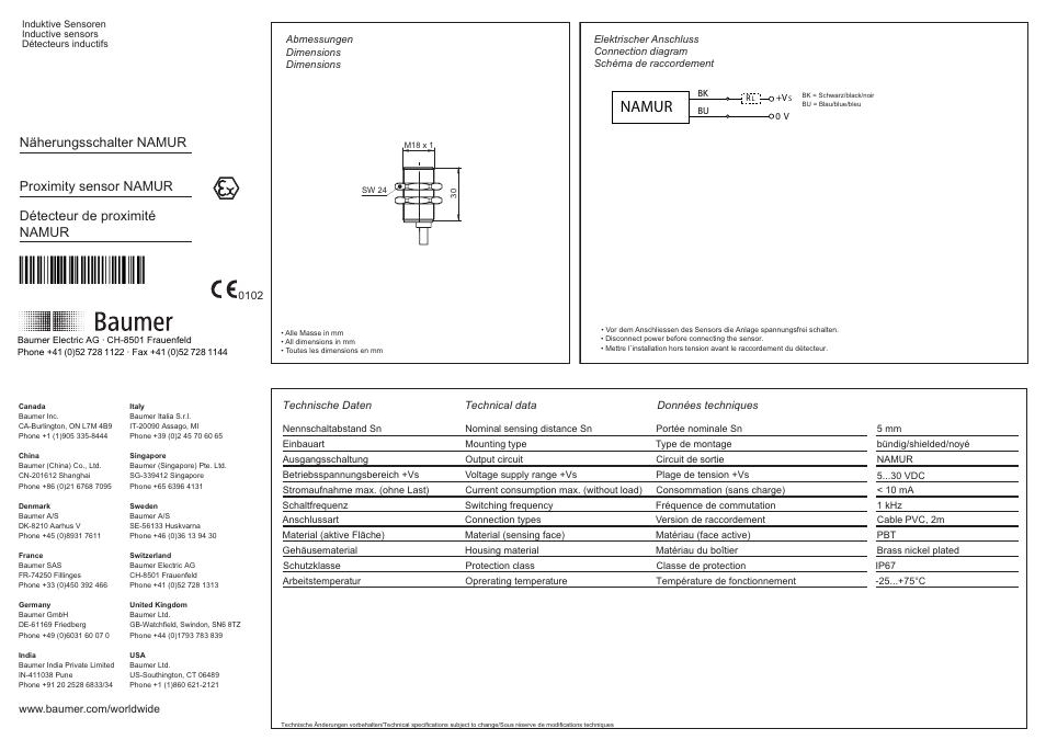 Baumer IFRM 18X9503 User Manual | 4 pages