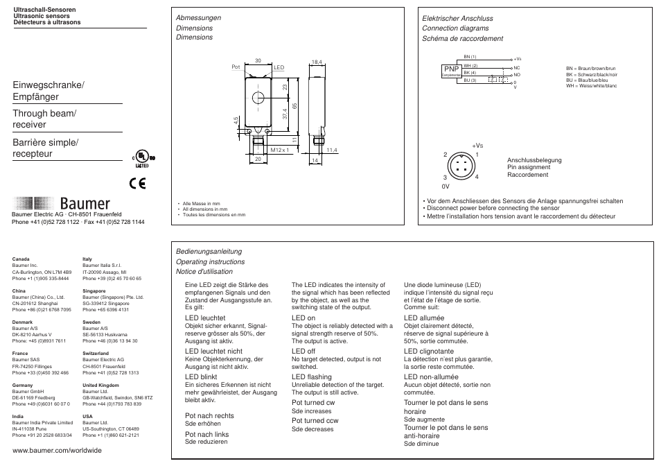 Baumer UEDK 30P5103/S14 User Manual | 2 pages