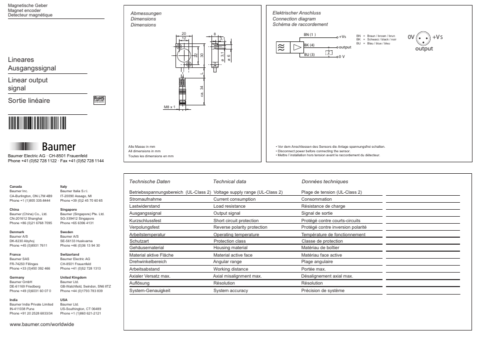 Baumer MDFM 20U9405/KS35PC360 User Manual | 2 pages