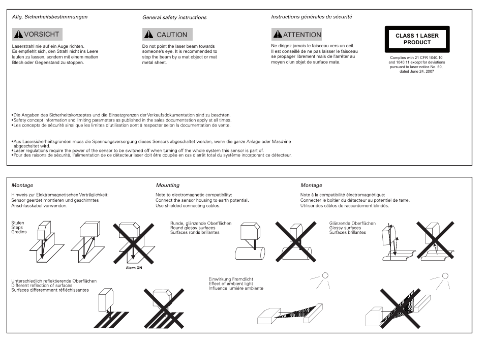 Vorsicht caution attention | Baumer OADM 13U7745/S35A User Manual | Page 2 / 6