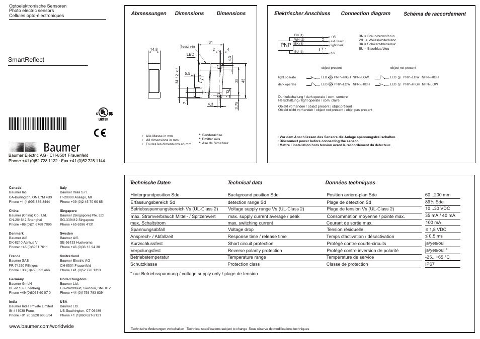 Baumer FNDK 14P6910/S14 User Manual | 2 pages