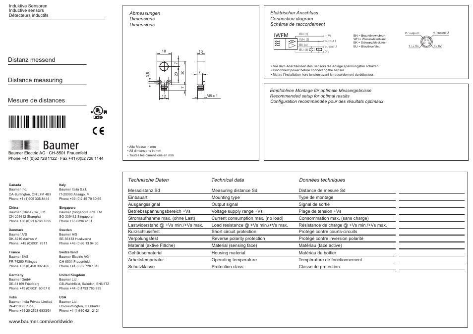 Baumer IWFM 18L9504/S35A User Manual | 2 pages