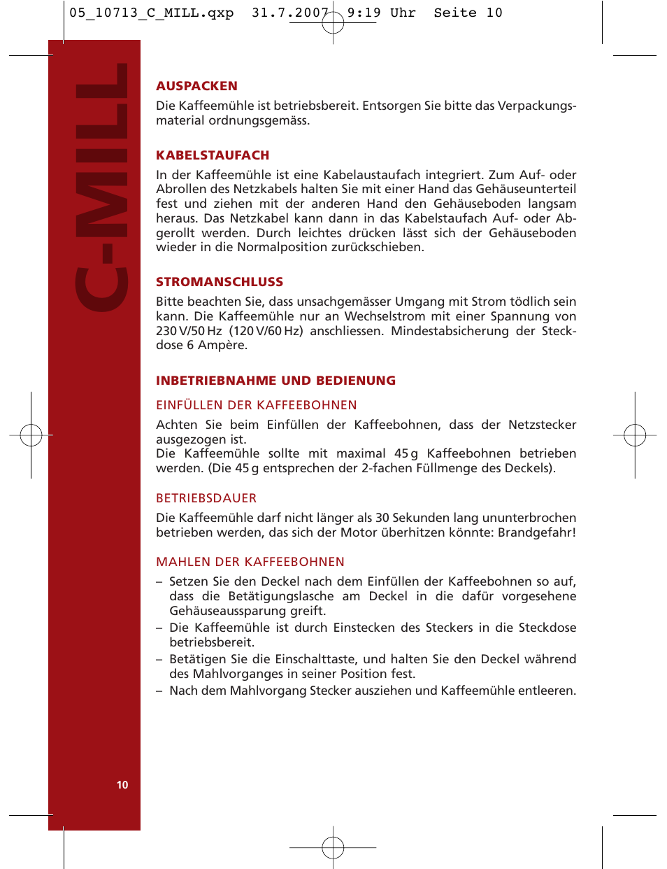 C-mill | Bodum C-Mill 10713 User Manual | Page 11 / 54