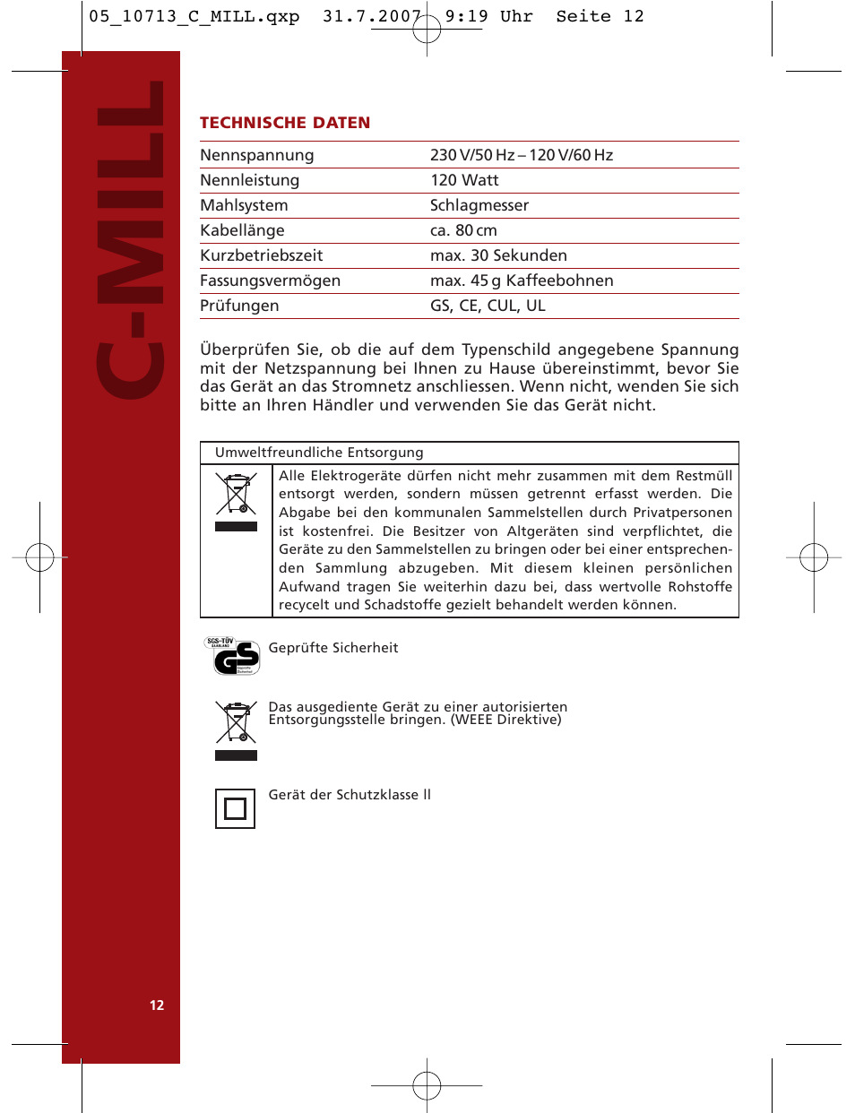 C-mill | Bodum C-Mill 10713 User Manual | Page 13 / 54