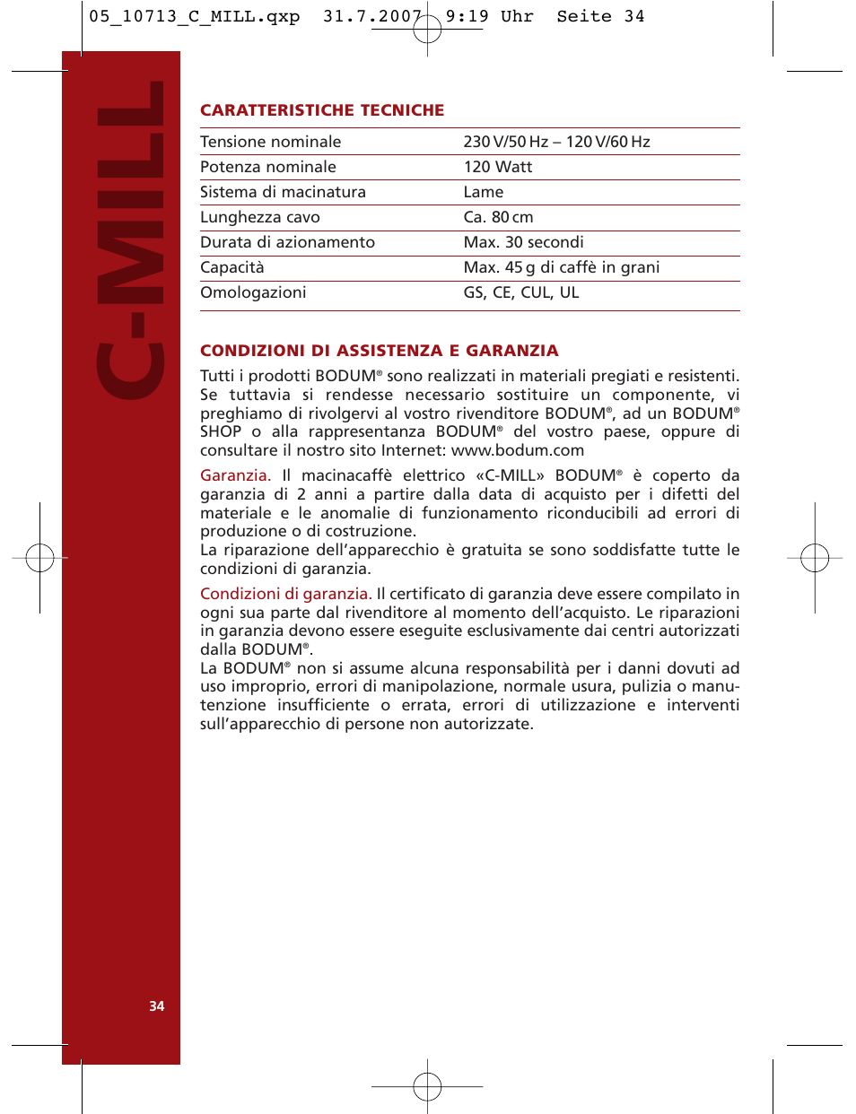 C-mill | Bodum C-Mill 10713 User Manual | Page 35 / 54