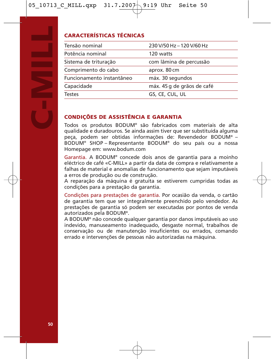 C-mill | Bodum C-Mill 10713 User Manual | Page 49 / 54