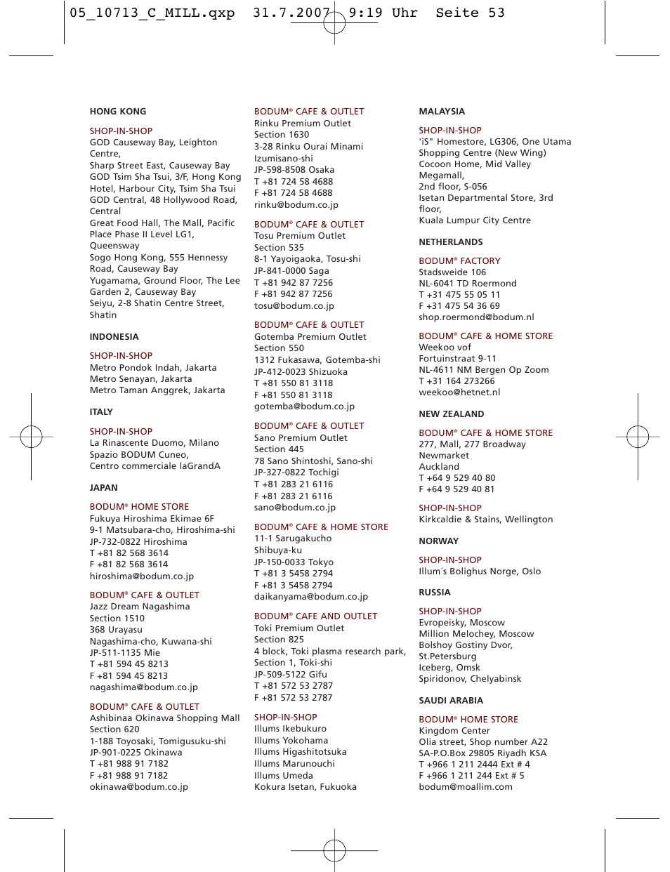 Bodum C-Mill 10713 User Manual | Page 51 / 54