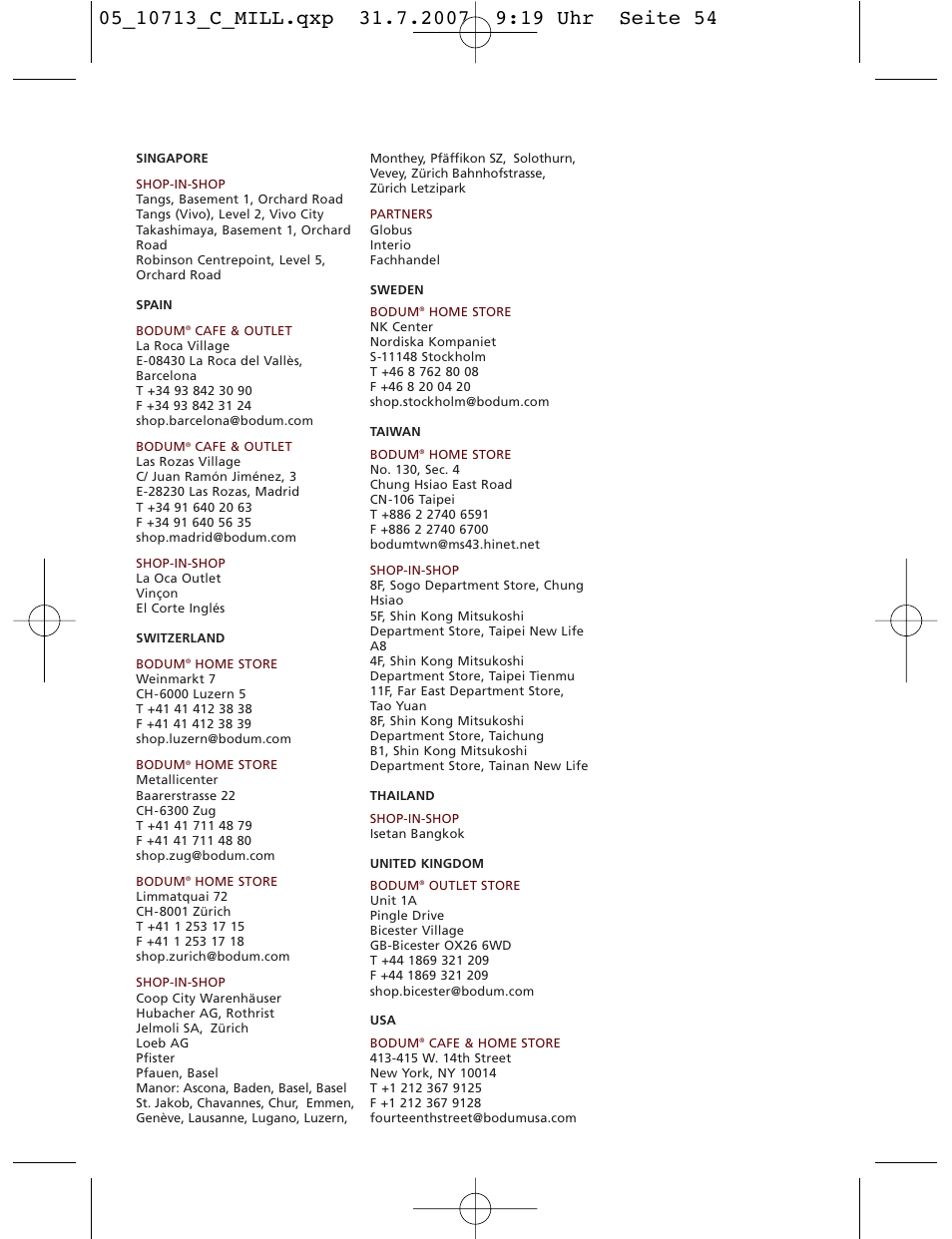 Bodum C-Mill 10713 User Manual | Page 52 / 54