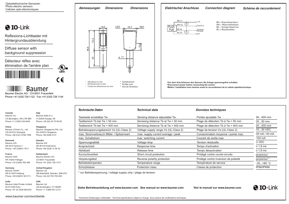 Baumer FHDH 14G6901/IO User Manual | 2 pages