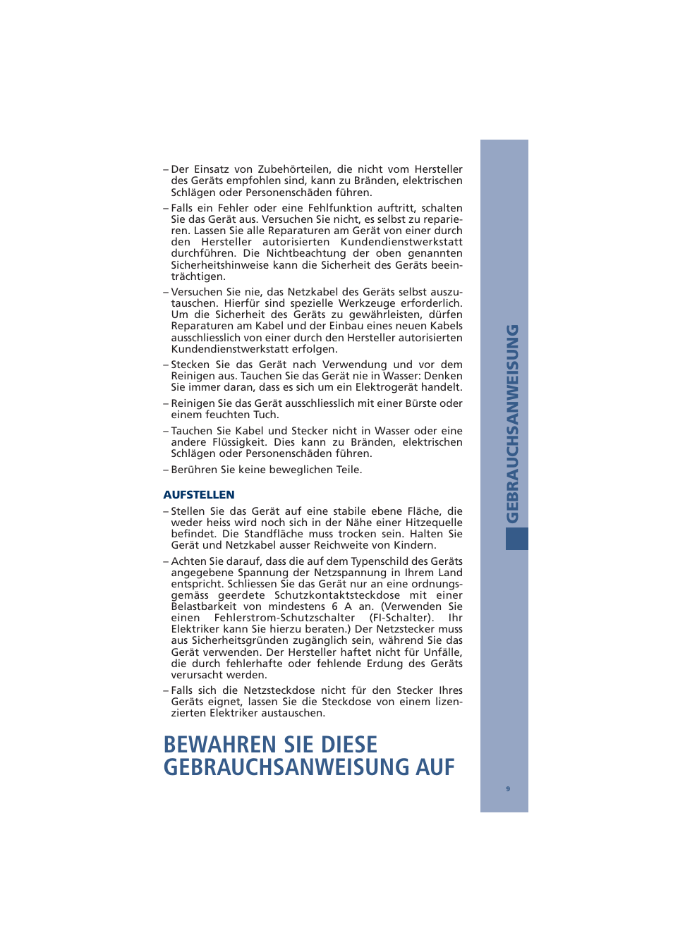 Bewahren sie diese gebrauchsanweisung auf, Gebrauchsanweisung | Bodum ANTIGUA 10462 User Manual | Page 11 / 57