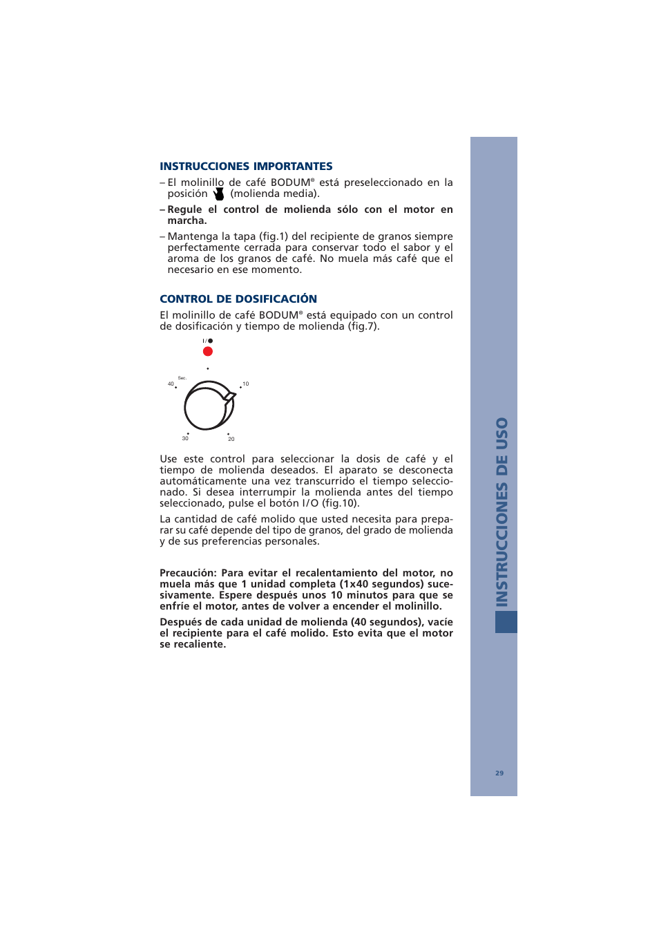 Instrucciones de uso | Bodum ANTIGUA 10462 User Manual | Page 31 / 57