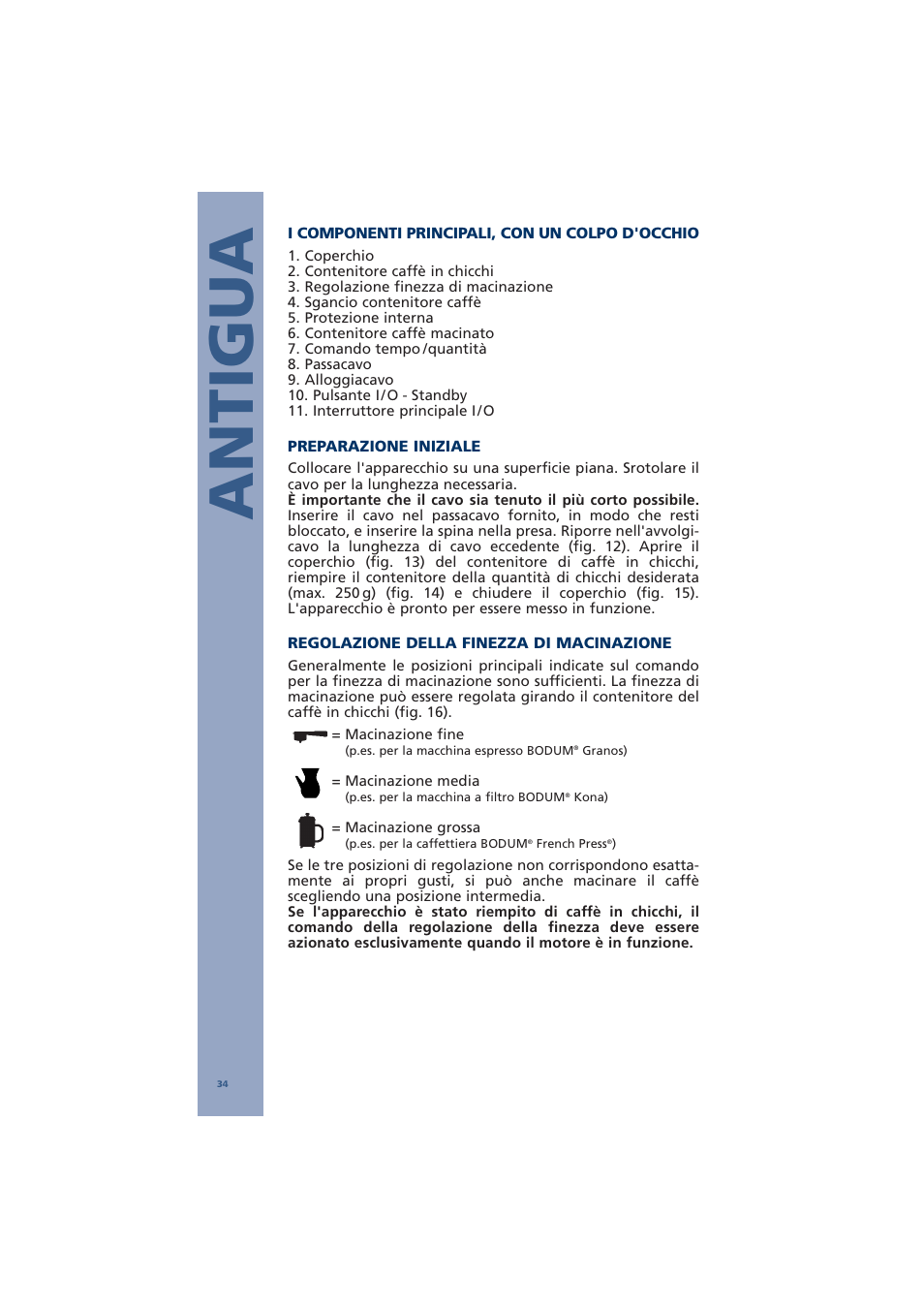 Antigua | Bodum ANTIGUA 10462 User Manual | Page 36 / 57