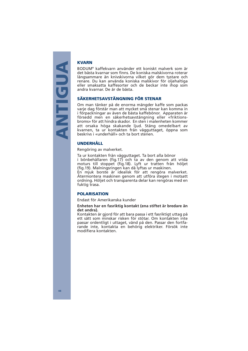 Antigua | Bodum ANTIGUA 10462 User Manual | Page 50 / 57