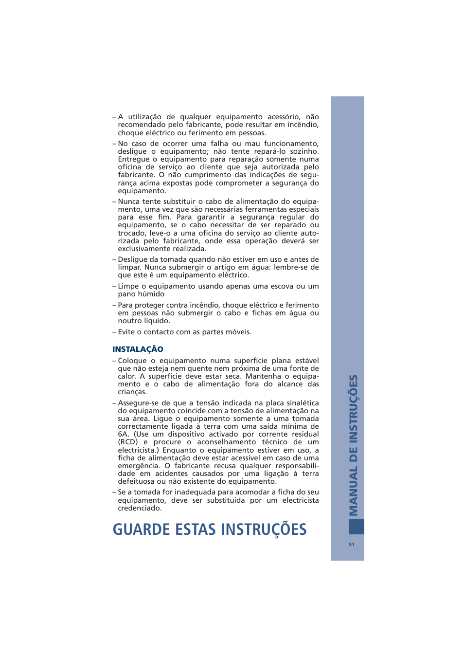 Guarde estas instruções, Manual de instruções | Bodum ANTIGUA 10462 User Manual | Page 53 / 57