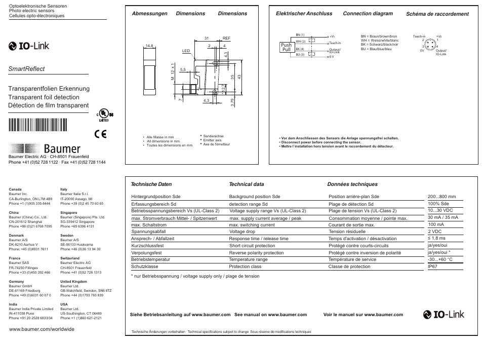 Baumer FNDK 14G6903/S14/IO User Manual | 3 pages